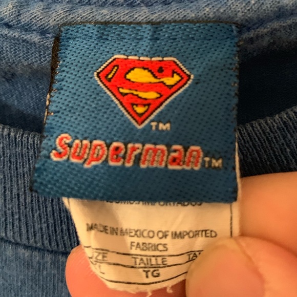 Vintage Superman Logo Tee Sz L - Picture 4 of 7